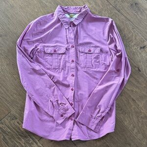 Eddie Bauer Women's Purple Button-Up Blouse